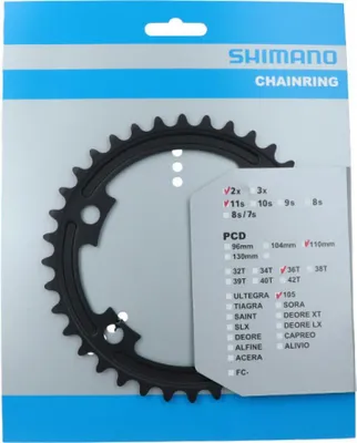 Immagine prodotto di Ingranaggio Shimano 105 11V 36T alluminio nero