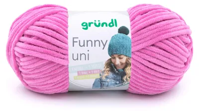 Produktbild von Gründl Wolle Funny uni Chenille Wolle 1 Knäuel 100 g, Fuchsia