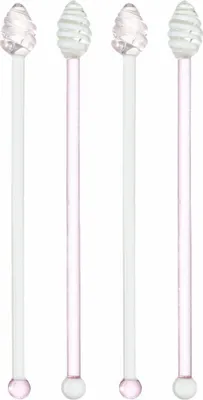 Produktbild von Leonardo Rührer Poesia, 4-tlg., Cocktailstab, Rührstäbchen, Cocktailrührer, Kalk-Natron Glas, 20 cm, 076498