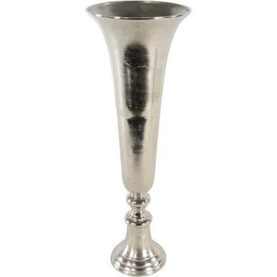 Produktbild von Deko Vase Brush Silber poliertes Aluminium vernickelt 19x55 cm