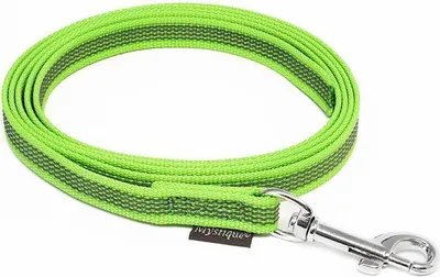 Produktbild von Mystique® Gummierte Leine 12mm mit Handschlaufe Standard Karabiner neon grün 3m