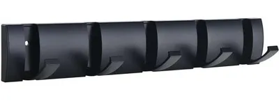 Produktbild von Famanu Wandgarderobe mit Klapphaken - Platzsparend - Matt Schwarz - Aluminium