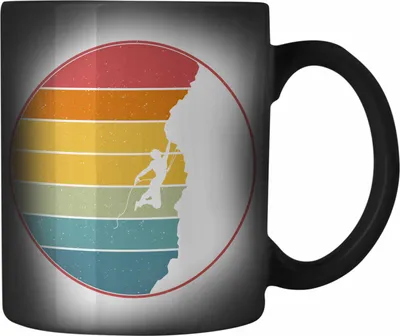 Produktbild von Trendation - Klettern Bergsteigen Geschenk Farbwechsel Zauber-Tasse Boulder Geschenkidee Berge (Schwarz)