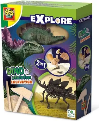 Produktbild von Dinosaurier Ausgrabungsset, Stegosaurus Skelett zum Zusammenbauen, Lernspielzeug, SES Creative