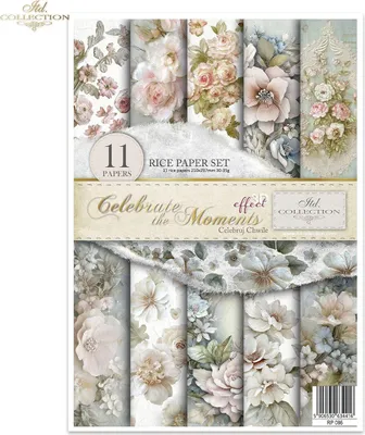 Produktbild von Reispapier-Set A4 für Decoupage – RP086 – Celebrate Yourself – ITD Collection