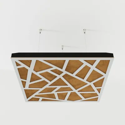 Immagine prodotto di Set di 4 pannelli acustici per soffitto SKYROSS, rivestiti in velluto, 50x50x5 cm, bianco/oro