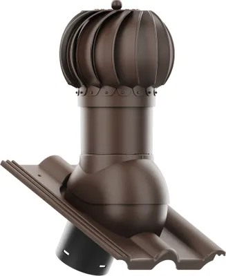 Produktbild von Entlüfterkamin ROTOLINE 125 für Betondachziegel BRASS Frankfurter, Benders Mecklenburger, ProDach - Doppelrömer (Braun)
