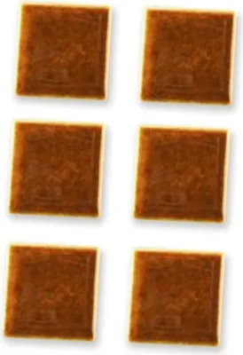Produktbild von Miniaturwandfliese braun 6er Set – Porzellan, handgefertigt