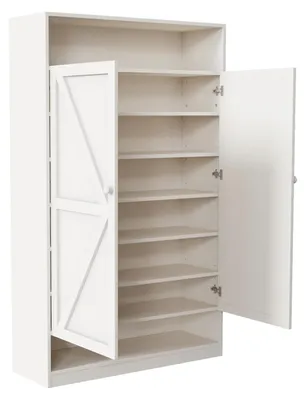 Image de Meuble à chaussures, 8 étagères, design multifonctionnel, BLANC