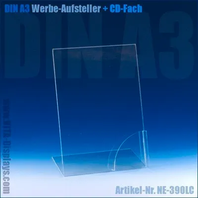 Produktbild von DIN A3 Werbeaufsteller + CD-Fach (L)