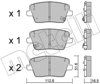 Produktbild von METELLI Bremsbeläge Satz Hinten Bremsklötze für HYUNDAI Kona (OS) 22-1242-0