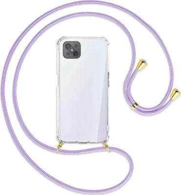 Produktbild von Handykette Backcover-Schutzhülle mit Band (Metall goldfarben) für Oppo A92S / Reno4 Z 5G - violett