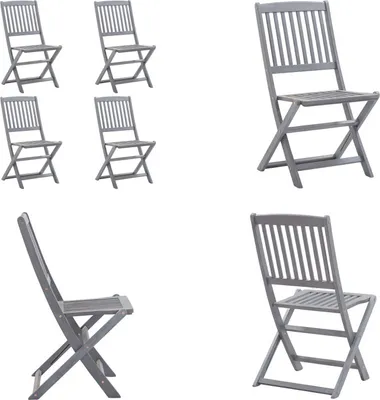Immagine prodotto di vidaXL Sedie da giardino pieghevoli 4 pz. Legno massiccio di acacia - Sedia da giardino - Sedie da giardino - Sedia da giardino in legno - Sedie da giardino in legno