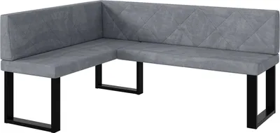 Produktbild von MEBLINI Eckbank für Esszimmer - Küchenbank - Essecke - Sitzecke Küche - ERIC - U-Beine 128x168x87cm Links - Grau Samt