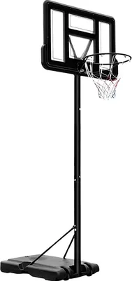 Obrázok produktu pre Vonkajší basketbalový stojan - S basketbalovým krúžkom - Pre deti a dospelých - S nastaviteľnou výškou do 305 cm - S kolieskami - Základňu možno naplniť vodou a pieskom