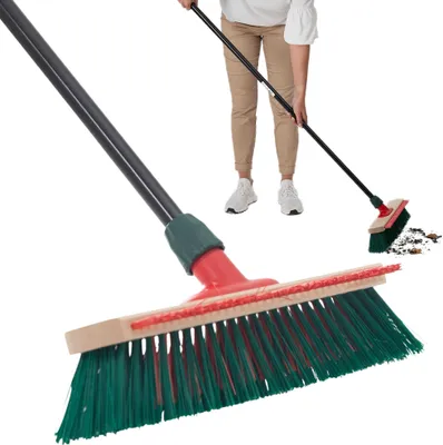 Produktbild von Novaliv Gartenbesen mit Stiel und Kratzleiste 40 cm Elaston Borsten Besen draußen Straßenbesen mit Stiel harte borsten Terassenbesen Hofbesen Stallbesen Kehrbesen Industriebesen Outdoor broom