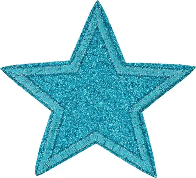 Produktbild von 3 Glitzer Stern Aufbügler 65mm Aufnäher Applikationen Zierapplikation, Farbe wählbar