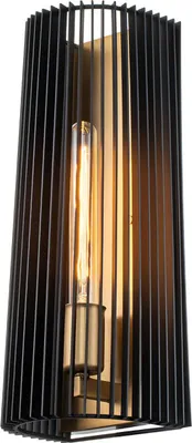Produktbild von Wandleuchte Metall 43,2 cm hoch in Messing Schwarz E27 Modern Wandlampe