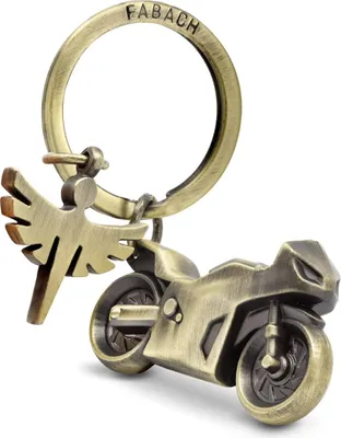 Produktbild von FABACH Motorrad Schlüsselanhänger mit Schutzengel - Geschenk Engel Schlüsselanhänger für Motorradfahrer - Geschenke Motorrad Schlüsselanhänger