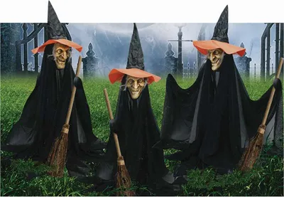 Produktbild von Rubie's Halloween Standfiguren Dekoration 3er Set Hexen für Halloween-Party