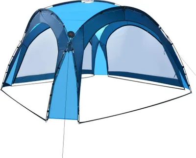 Produktbild von Stabli Partyzelt mit LED und 4 Seitenwänden 3,6x3,6x2,3 m Blau - DE579546 - Pavillons & Partyzelte