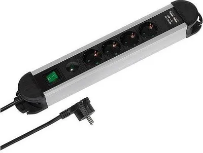 Produktbild von 4-fach Steckdosenleiste mit USB Charger + Überspannungsschutz, schaltbar (37658)