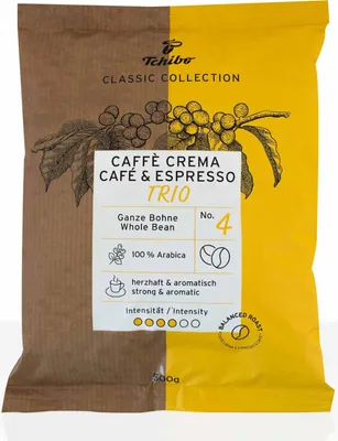 Produktbild von Tchibo Caffe Crema & Espresso Trio 500g Kaffeebohnen