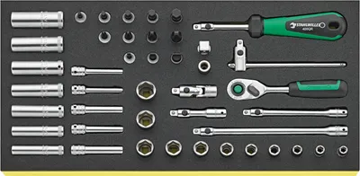 Produktbild von STAHLWILLE TCS 40/35/9QR, Set, 44 Stück(e), Schwarz, Silber, 350 mm, 175 mm, 40 mm