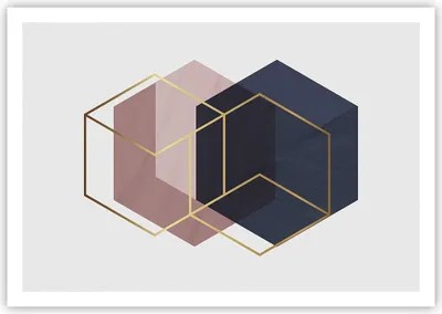 Produktbild von Poster - Poster ohne Rahmen - Sechsecke Modern Gold - 100x70 cm - Wand Bild - Wanddeko - Wandbilder - Kunstposter - Wandposter - Bilder - Kunstdruck - Wanddekoration - Wandbild - P2XAA100x70-4691