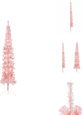 Produktbild von vidaXL Künstlicher Halb-Weihnachtsbaum mit Ständer Schlank Rosa 210 cm - Weihnachtsbäume