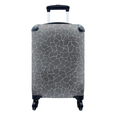 Produktbild von MuchoWow® Koffer Handgepäck Trolley Rollkoffer Kleine Reisekoffer mit 4 Rollen - Design - Geometrie - Schwarz - Cabin Size < 55x40x23 cm & 55x40x20 cm - Fotokoffer - Kabinenkoffer - Boardgepäck - Reise-Box - Reisekoffer - Reisegepäck - Koffer mit Bild - Trolley für Kinder