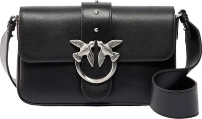 Produktbild von PINKO Umhängetasche Love One Mini Slouchy FL Nero Limousine - Matt Silver schwarz
