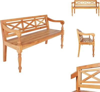 Image de vidaXL Banc Batavia Marron clair 123 cm Bois massif Acajou - Bancs de coffre et de couloir
