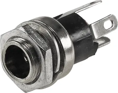 Produktbild von ChiliTec 21587 Einbaubuchse für 2,1/5,5mm Hohlstecker max. 12V DC / 3A, Ø 10mm, Lötanschluss