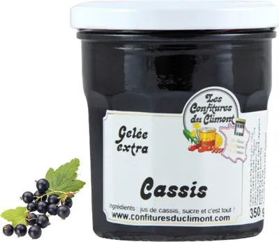 Obrázok produktu pre Les Confitures du Climont Želé z čiernych ríbezlí extra 350g - remeselná kvalita
