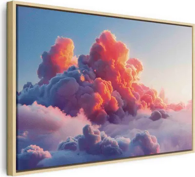 Produktbild von Italienischer Leinwand Leinwandbild - Twilight Spectacle: Clouds in Shades of Pink and Violet 120x80 cm Muster b-H-10030-b-a
