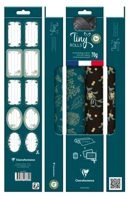 Zdjęcie produktu dla Clairefontaine 223889C Zestaw świątecznych papierów do pakowania Clairefontaine "Tiny Rolls"