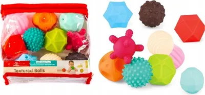 Zdjęcie produktu dla ZABAWKI SENSORYCZNE PIŁECZKI zestaw 10szt PIŁKI