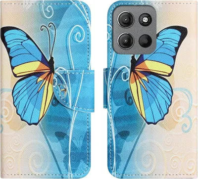 Produktbild von Motorola Moto G15 / G17 (Power) Hülle - Coverup Klapphülle - Blauer Schmetterling