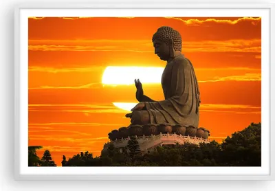 Produktbild von Gerahmtes Poster - Weißer Rahmen - tempel buddha - 91,5x61 cm - Wand Bild - Wanddeko - Wandbilder - Kunstposter - Wandposter - Bilderrahmen - Bilder - Kunstdruck - Wandbild - P2WAA91x61-3532