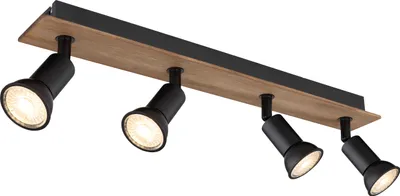 Produktbild von Globo Lighting Strahler Holz dunkelbraun, 4x GU10