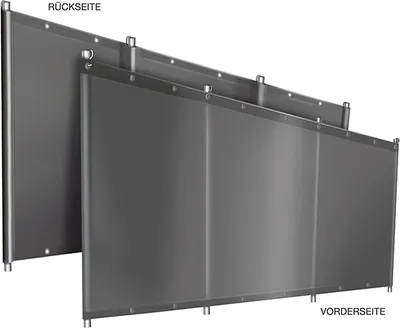 Produktbild von Windschutz Sichtschutz Camping aus PVC LKW Plane (1,2m x 10m, Anthrazit RAL7016) MIT Gestellstangen, 680g stabil mit Laschen und Ösen