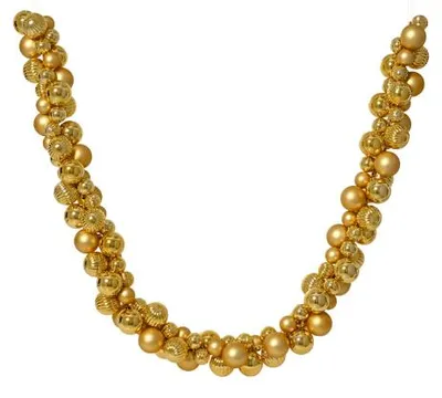 Produktbild von Weihnachtskugel-Girlande | Kunststoff | glänzend–matt Mix | Gold | 180 cm