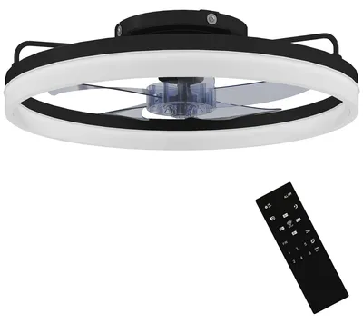 Produktbild von Deckenventilator mit Licht und Fernbedienung, 50 cm LED-Deckenventilator mit 3 Farben, 6 Geschwindigkeiten, Timer, Dimmbar