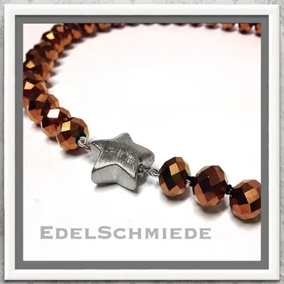 Produktbild von Edelschmiede925 Glasperlenkette in rosé mit 925 Silber Schließe