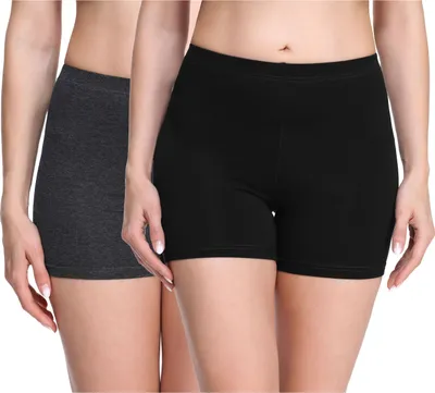 Produktbild von Merry Style Damen Shorts Radlerhose Boxershorts aus Viskose 2Pack MS10-283(Schwarz/Dunkelmelange (2Pack), S)