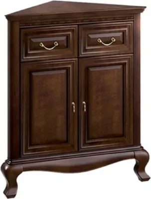 Produktbild von Casa Padrino Luxus Jugendstil Eckkommode mit 2 Türen und 2 Schubladen Dunkelbraun 80 x 51,3 x H. 95 cm - Wohnzimmermöbel