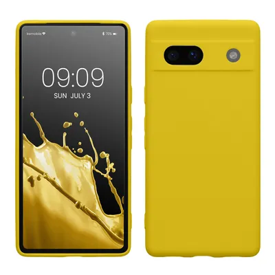 Produktbild von kwmobile Handyhülle kompatibel mit Google Pixel 7a Hülle - Handy Case aus weichem Silikon in Strahlend Gelb