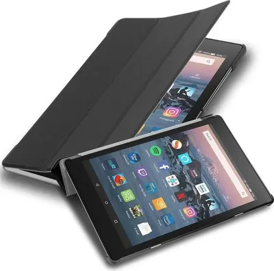 Immagine prodotto di Cadorabo cover protettiva per Kindle FIRE HD 8 2017 / 2018 (7° e 8° gen.) tablet custodia in nero custodia cover borsa