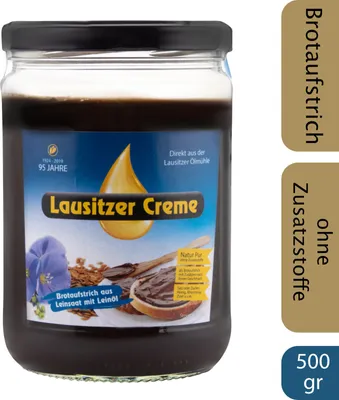 Produktbild von Lausitzer Creme - Leinöl-Brotaufstrich ohne Zusatzstoffe, vegan, 500g